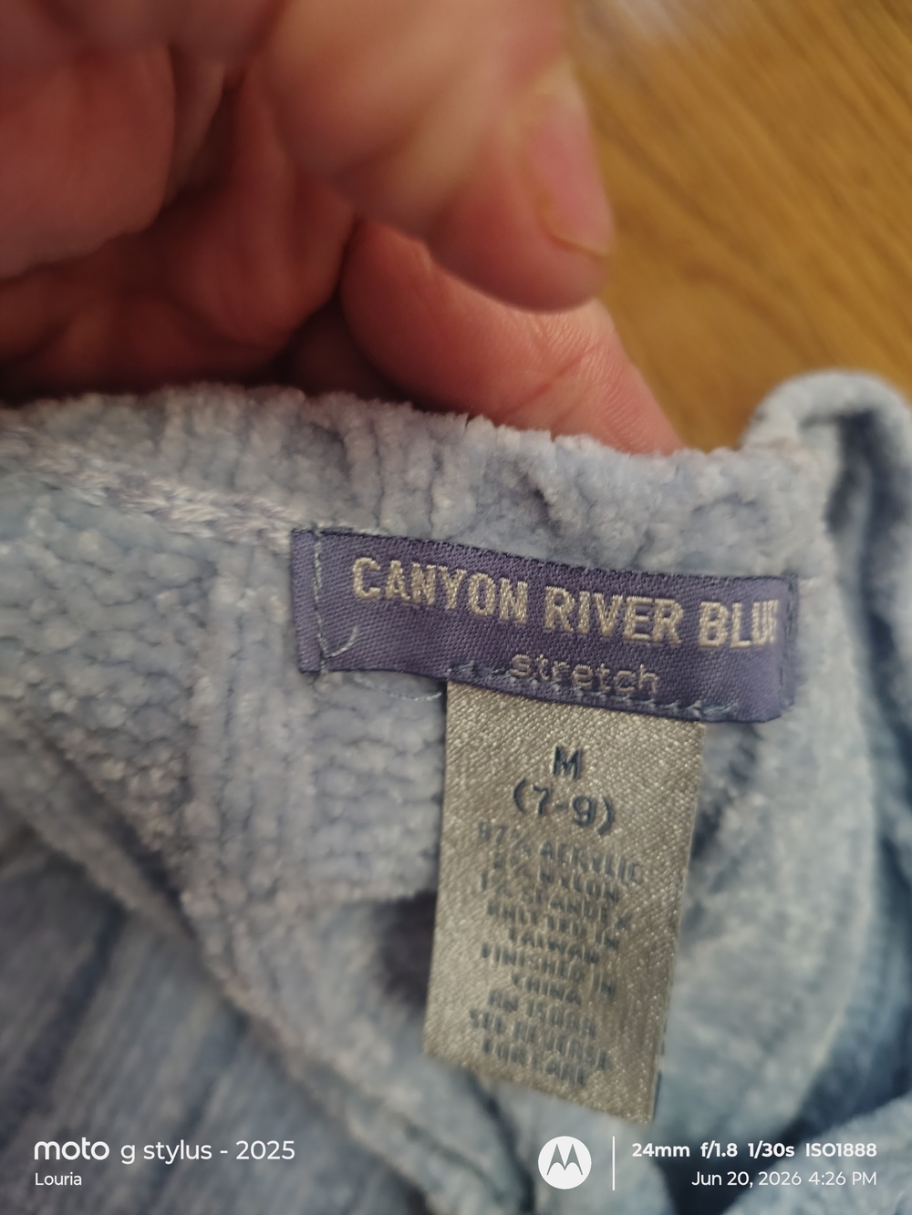 Canyon River Blues Light Blue Plush Hoodie - Picture 5 of 5